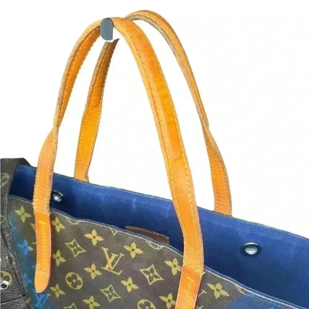 Louis Vuitton V Jour Blue Tote Crossbody Bag In Monogram Cambas. - Picture 3 of 16